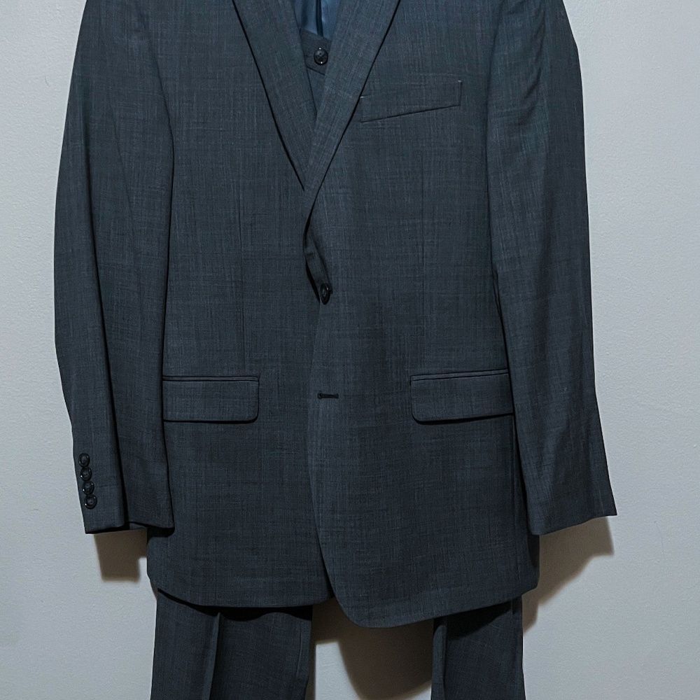 Men's Gray Calvin Klein Suit Two Piece